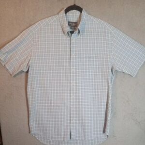 Eddie Bauer Men's Large Tall Button Front Pocket Short  Sleeve Shirt